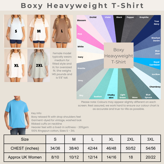 Vintage Heavyweight Boxy T-Shirt - Various Colours - Adult Sizes Only