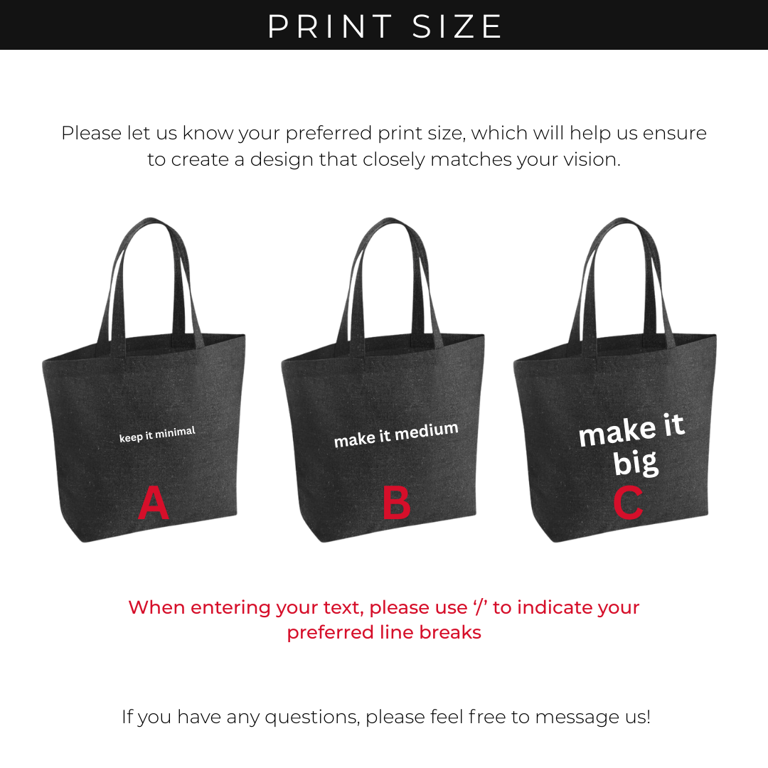Custom Text Tote Bag