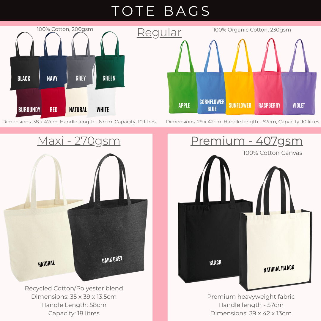 Custom Text Tote Bag