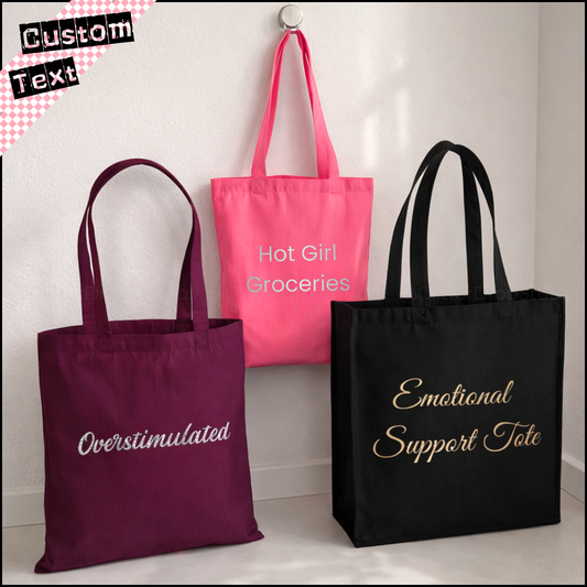 Custom Text Tote Bag