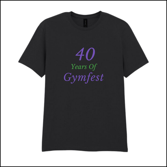 40 Years Of Gymfest T-Shirt - Glitter or Velvet Print
