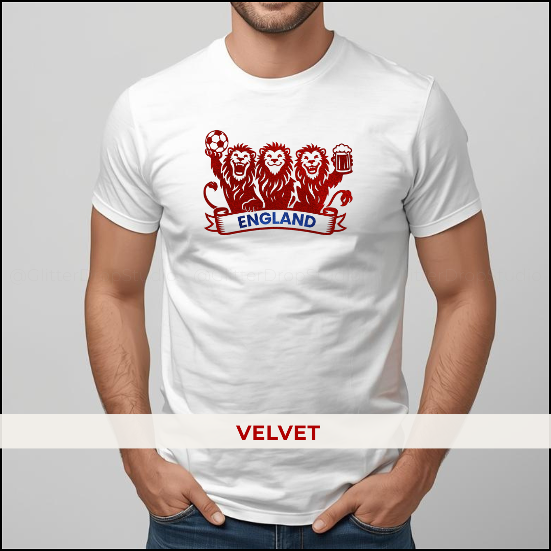 England Three Lions T-Shirt in White - 2 Designs