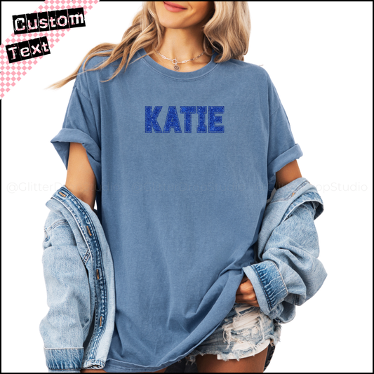 College Varsity Font T-Shirt - Custom Text